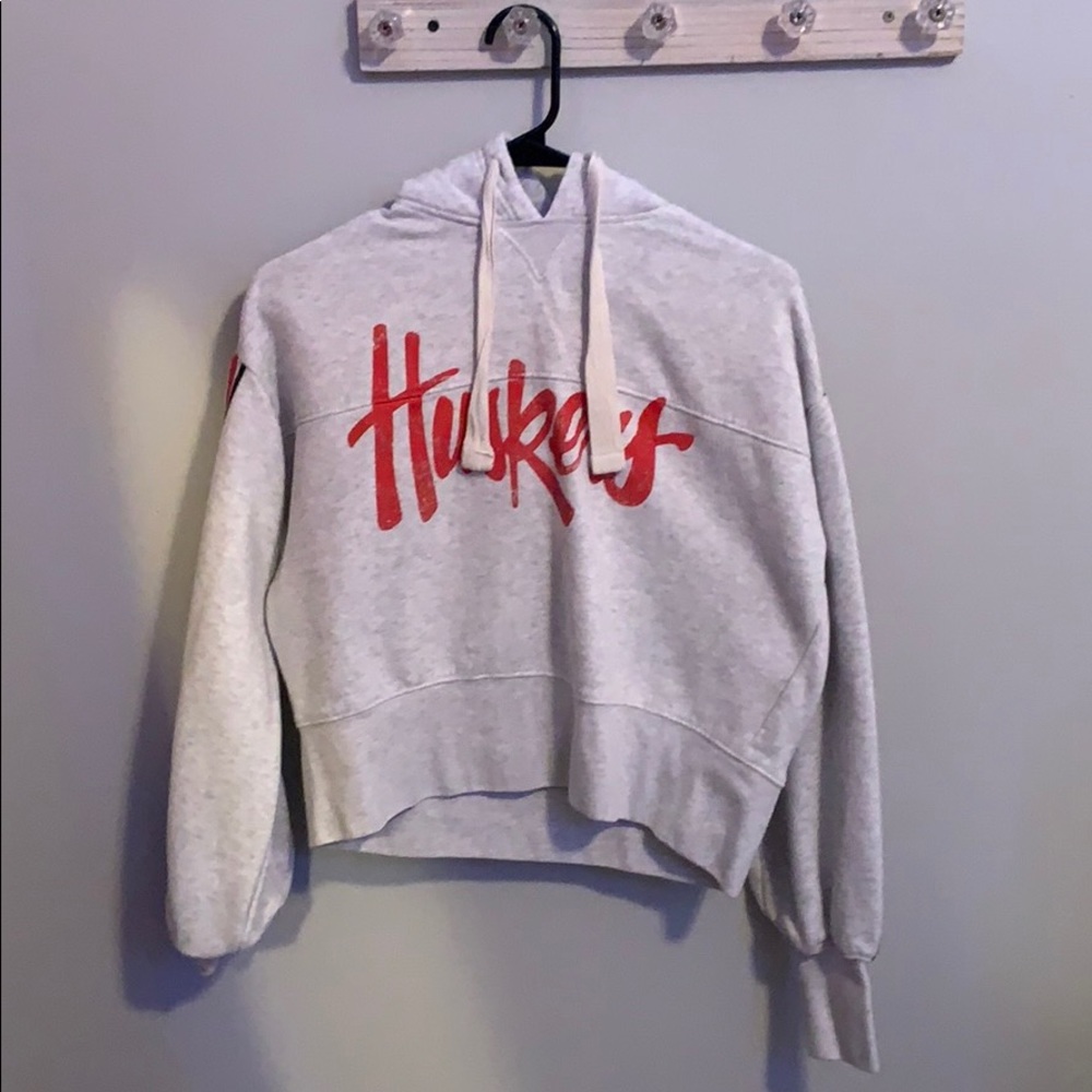 Grey Nebraska cropped sweatshirt